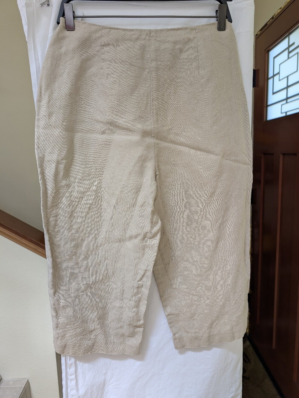 Studio Works Linen Crop Pants Beige Sz 10 (8)